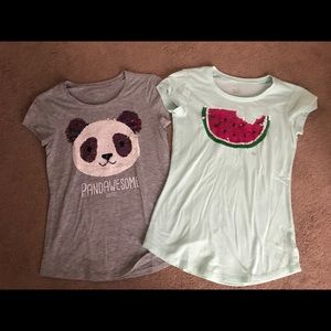 Two Justice Flip Sequin Shirts